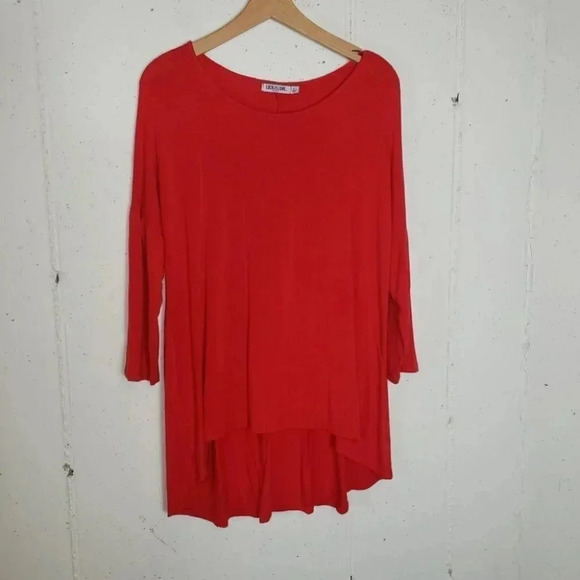 Lock & Love L Red hi/low tunic top‎ - Picture 1 of 5